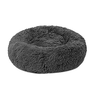 Decdeal Huisdierbed voor katten en honden, rond, pluche hondenbed, kattenbed in donutvorm, kleur en grootte naar keuze