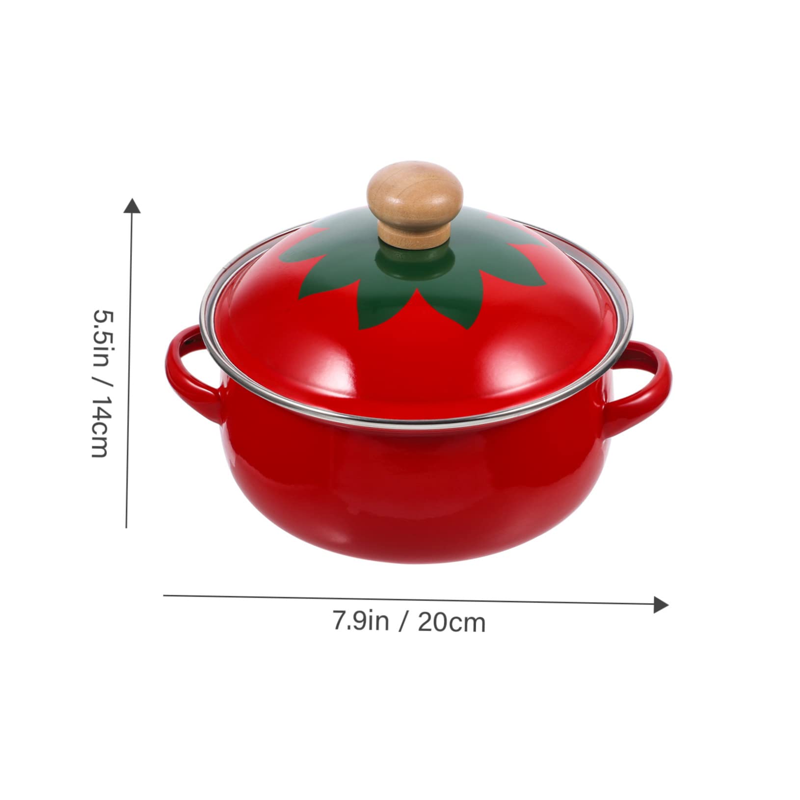 LABRIMP Enamel Soup Pot with Lid Enameled Cooking Pot for Noodles Ramen and Soup Easy to with Induction and Gas Cookers Random Style