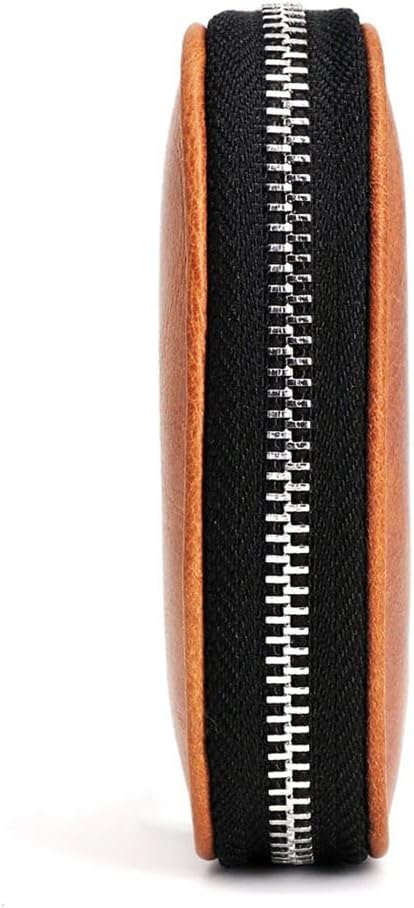 Men and Women Leather Key Case Car Compact Access Card Door Zipper