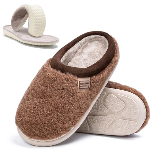 HORMAUWORD Curly Fuzzy House Shoes