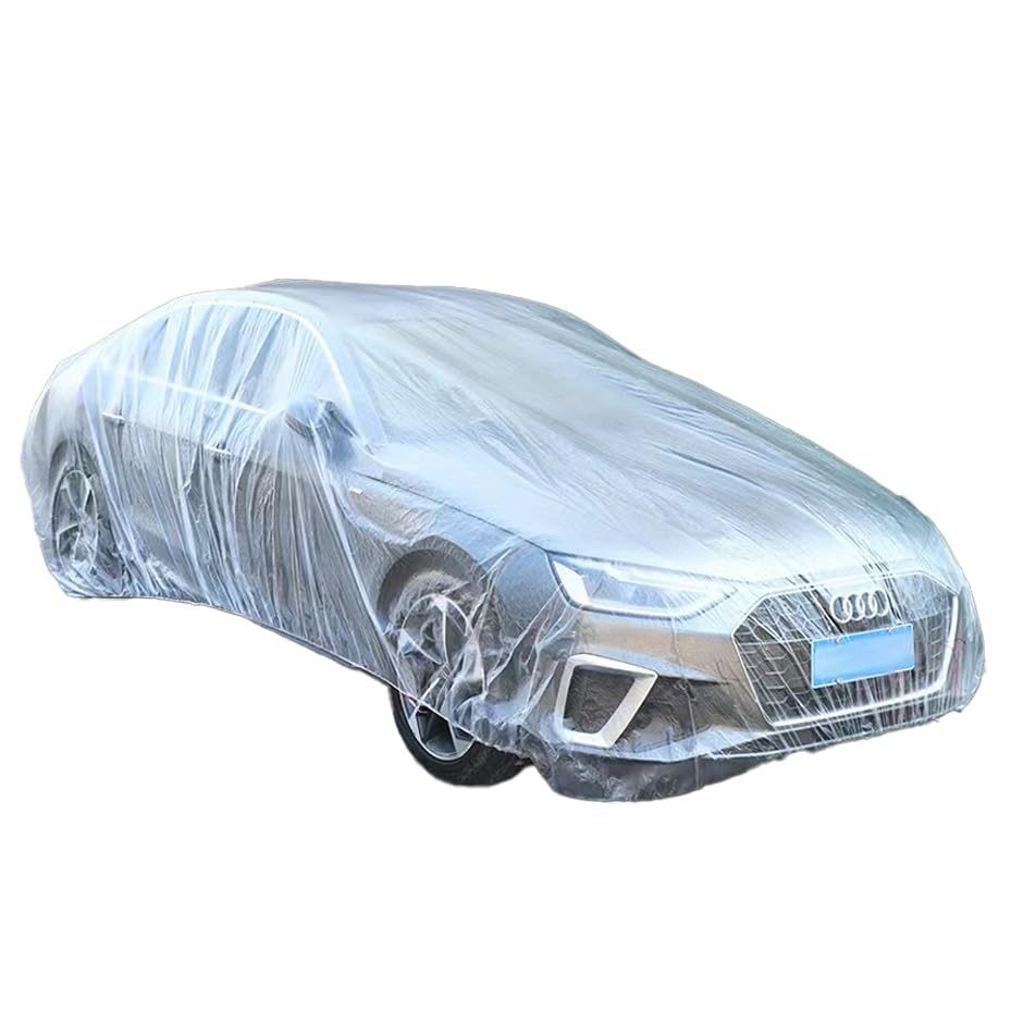 2 Counts Disposable Car Cover with Stretchable Edges - Universal Fit for Cars SUVs Vehicles 15 7ft x