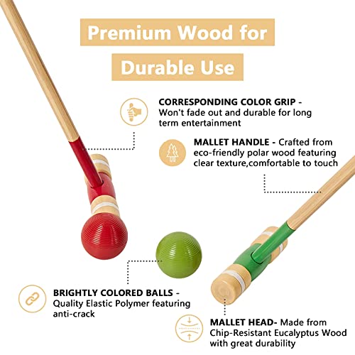 image for SpeedArmis 8 Players Croquet Set with 32In Regulation | 28In Standard 