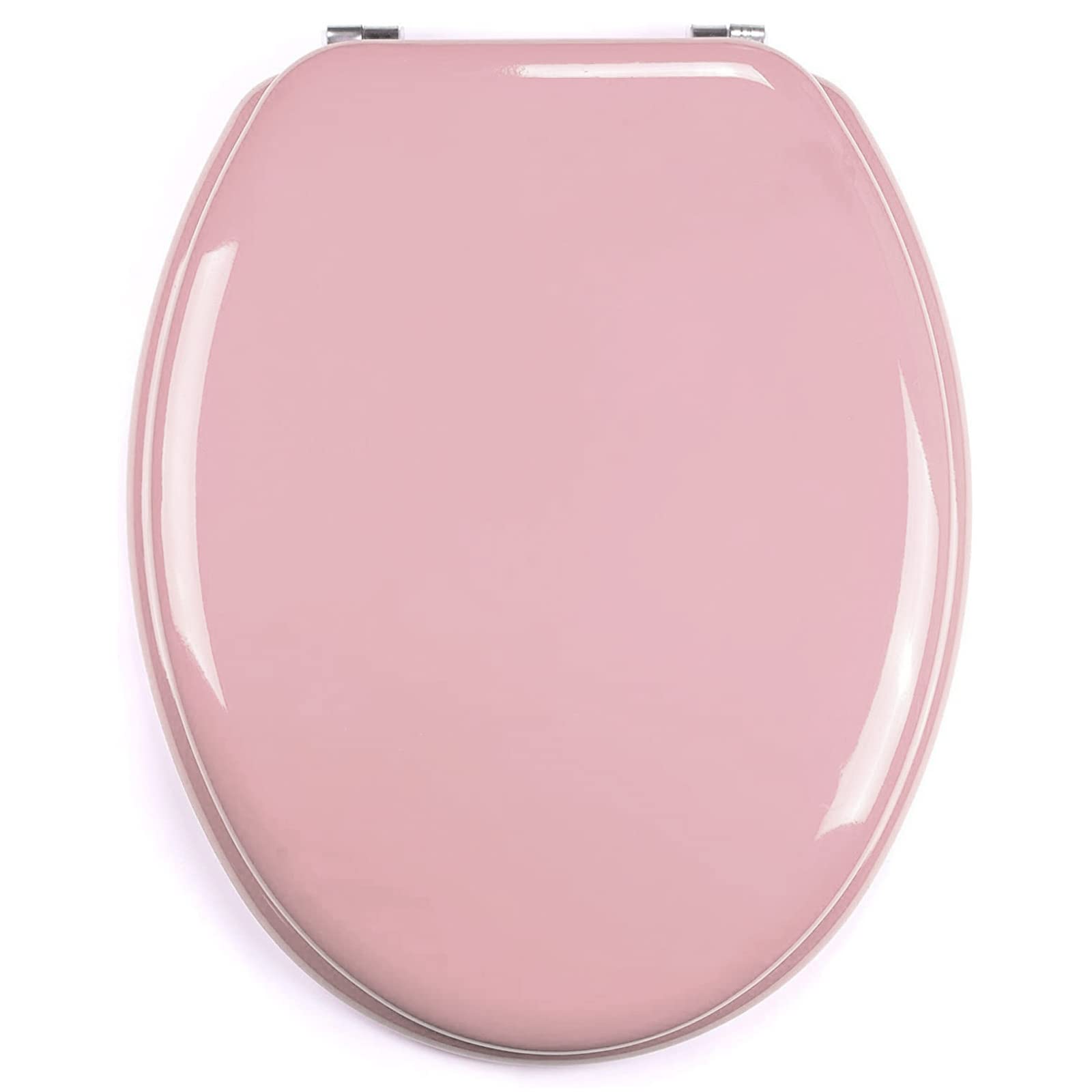 TIENDA EURASIA - Tapa WC Universal Semidura, Bisagras Tapa WC de Acero, Tapadera WC Universal de 43,5 x 37,5 cm, Cubre inodoro Madera de Densidad Media, Tapa Inodoro (Rosa Pastel) 140017