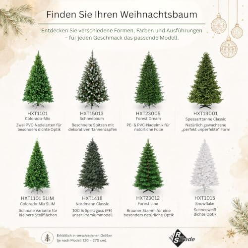 RS Trade Künstlicher Weihnachtsbaum 15013 180 cm in Grün mit Schnee und Tannenzapfen, beschneiter Tannenbaum mit Metallständer… – Ansicht 9
