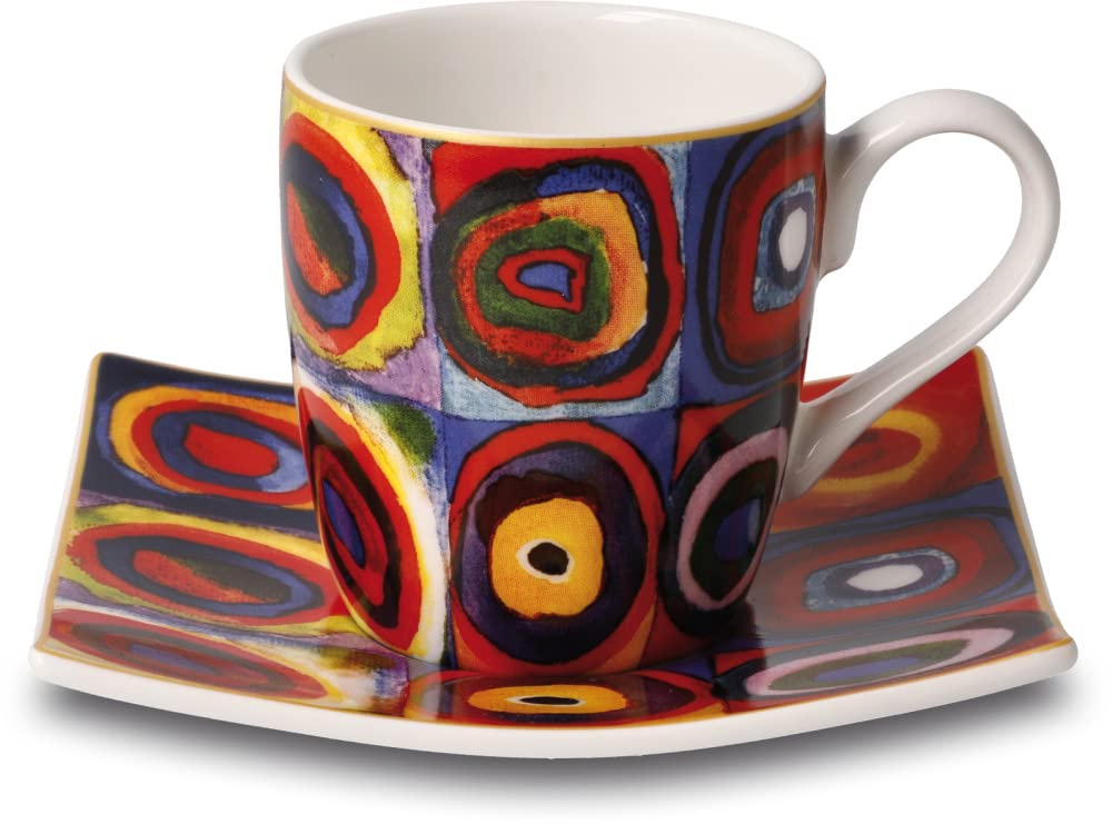 Goebel Artis Orbis Wassily Kandinsky Squares Espresso Cup 10.5 x 10.5 x 6.5 cm