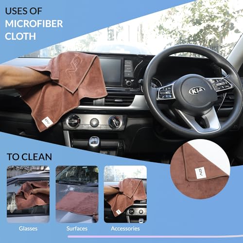 Image of Neodrift '400 GSM' Microfiber Cloth (Size - 40X40 Cm)(Set of 1 PC)(Colour - Coffee)(Ultra Soft Cleaning Cloth for Car, Bike - Polishing, Detailing, Highly Absorbent)