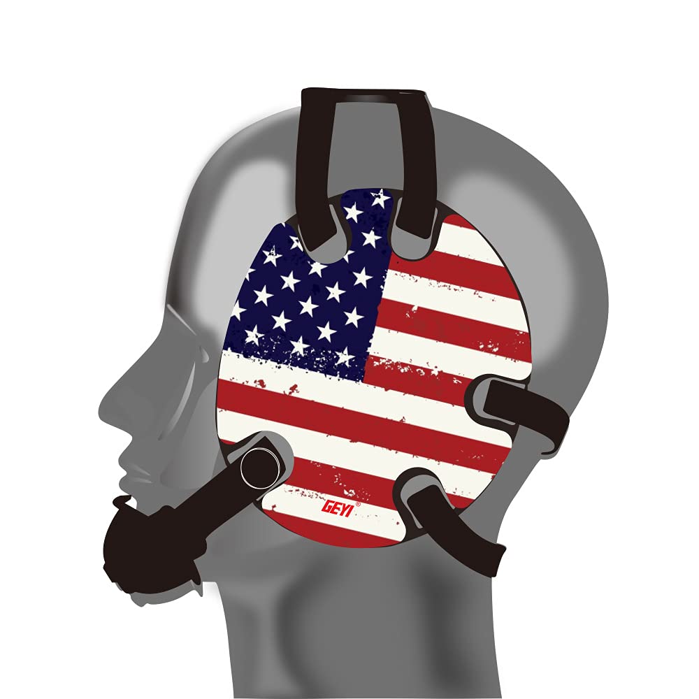 Wrestling Headgear with American Flag Wraps (Black)