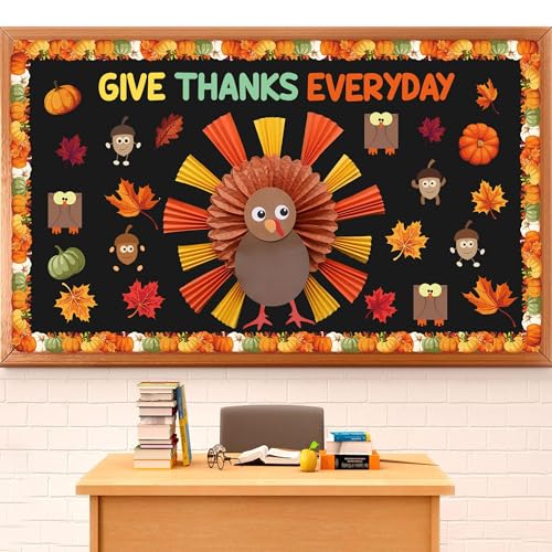 Thanksgiving Turkey Bulletin Board Set Autumn Turkey Bulletin Board Classroom Decoration Fall Maple...