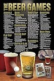 The Beer Games Drinking Rules Chart College Party Sign Cool Wall Decor Art Print Poster 24x36