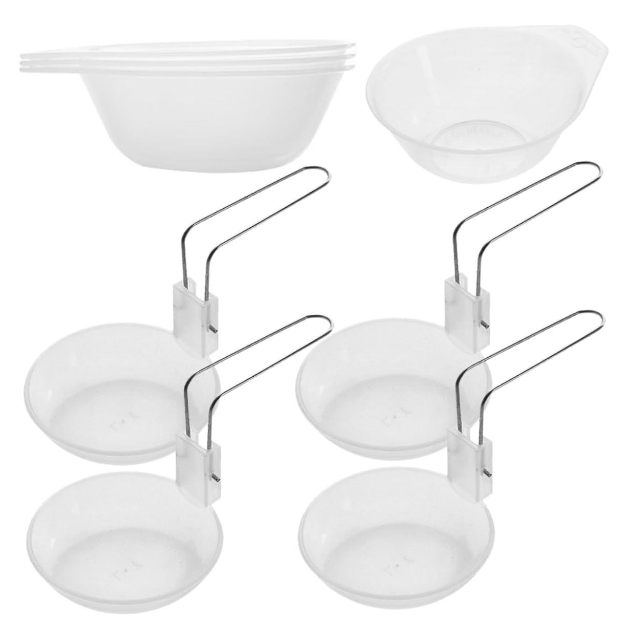 Toddmomy 1set Portable Plastic Soup Bowl Set Reusable Serving Spoons Stackable Lightweight and Easy to Clean for Camping Picnics and Outdoor Dining Transparent Material