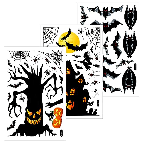 2 Stück Halloween Fensterdekoration 120x80cm - Gruselige Deko Für Indoor & Outdoor