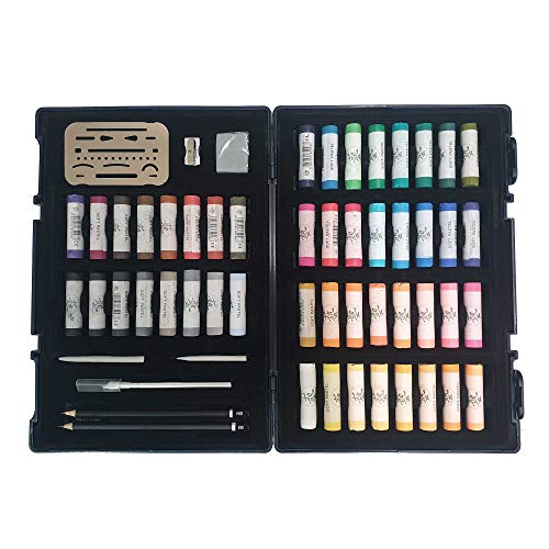 Set of 48 Soft Pastels with Drawing Accessories & Case - Image 2