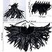 Gothic Real Black Feather Cape Shawl Shoulder Wings Choker Collar with 1 Pair Feather Cuffs, Unisex Fashion Cape Shrug Shawl Stole Poncho, Halloween Cosplay Costume Party for Women Men