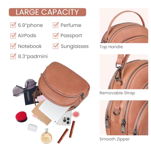 Image of HESHE Genuine Leather Crossbody Bags for Women Small Shoulder Purses