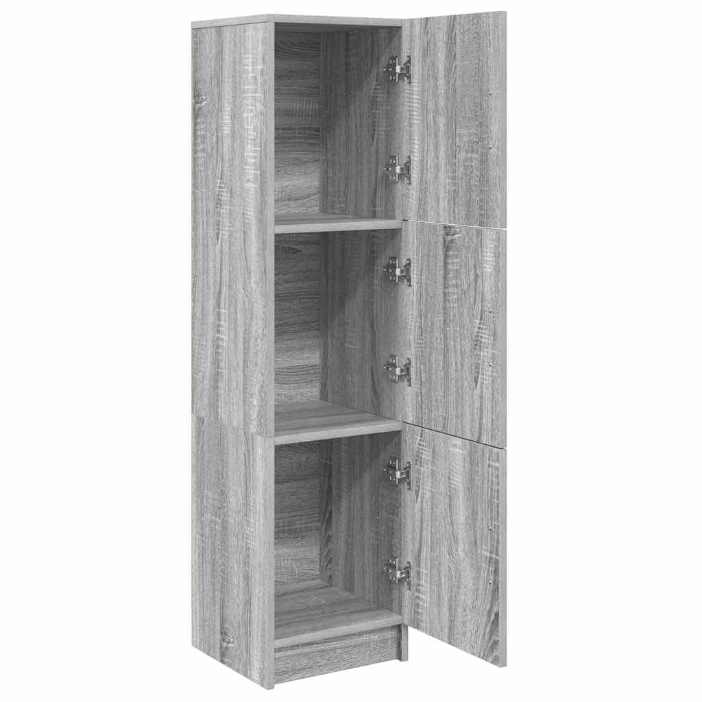 Madera elaborada Moderno Alto Gris 31 5 x 32 x 122 5 cm | Aparador Alto Gris Sonoma 31.5 x 32 x 122.5 cm Armario de Almacenamiento con 3 Puertas para Salon Comedor y Estudio, Moderno