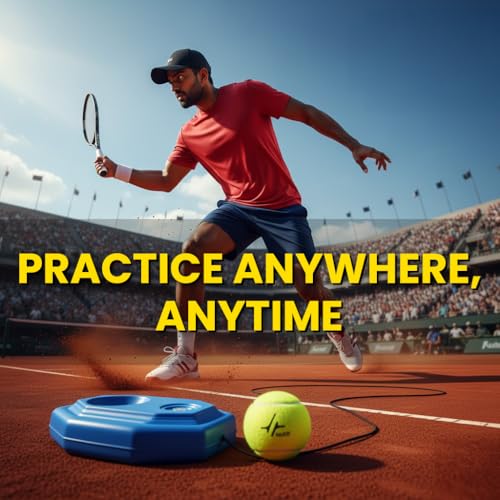 Image of PulseITStroke - Tennis Trainer Rebound Ball with String | Self-Practice Tennis Training Set with Base | Cricket & Tennis Rebound Ball with Rope | Fill with Water or Sand for Stability (Octagon)