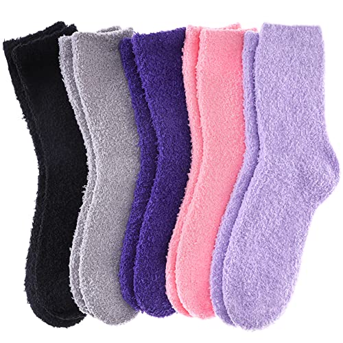 Image of MQELONG Womens Super Soft Fuzzy Cozy Home Sleeping Socks Microfiber Winter Warm Slipper Socks