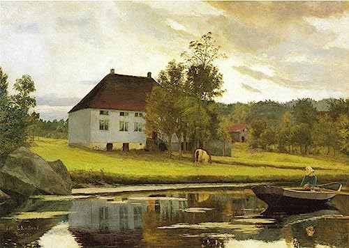 Impression sur toile Après Solnedgang Kitty Kielland affiche d'art salon premium
