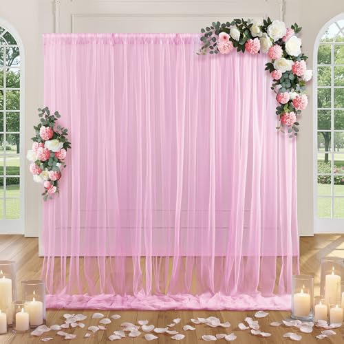 Cortinas de tul para fondo 20FT x 10FT color rosa