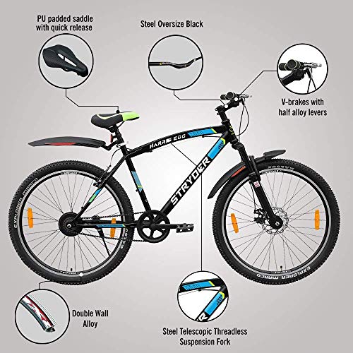 Image of TATA Stryder Harris 200 27.5 inch Wheel,Frame- 17 inch,Single Model Unisex-Blue,Non Gear Cycle Rear V-Brake & Front Disc Brake Sports Light Weight Freeride /Road Bike