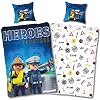 Playmobil Bettwäsche 135×200 80×80 Kinderbettwäsche Jungen Baumwolle Polizei Geschenk Feuerwehr Wendebettwäsche Set 2 TLG. 1x Bettbezug 1x Kissenbezug