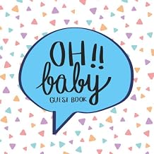 Oh Baby: Speech Balloon with Pastel Triangle Pattern Theme Baby Shower Guest Book Advice for Baby Parents Size 8.5x8.5 in