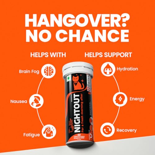 Image of Fast&Up NightOut | 10 Effervescent tabs | Instant Hangover Relief | Helps detoxify liver | Rapid hydration & energy | Helps prevent Hangover | Zero sugar, Orange Flavour