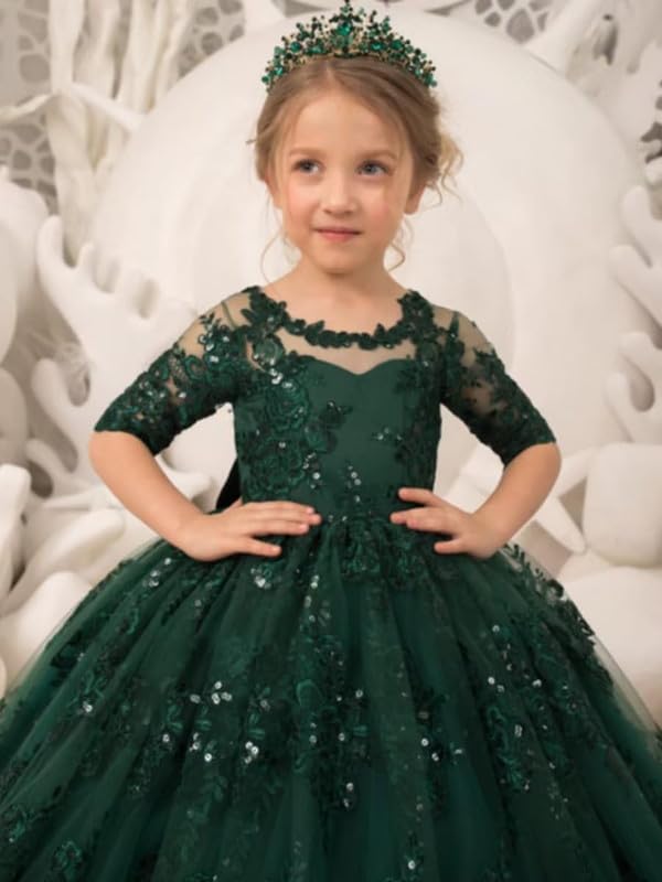 Flower Girl Dress Lace Appliques Flower Girl Dresses for Wedding Backless Ball Gown4