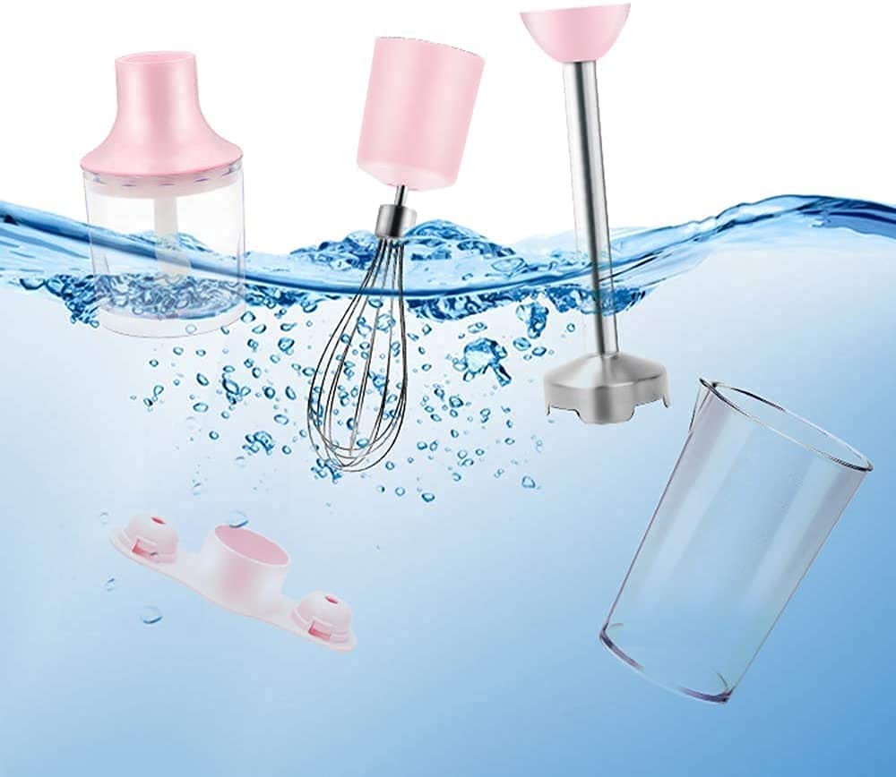 Mikser ręczny, inteligentny kij, wielofunkcyjny blender ręczny 3 w 1, ostrza ze stali tytanowej, z trzepaczką, siekaczem/miską młynkiem i zlewką/miarką