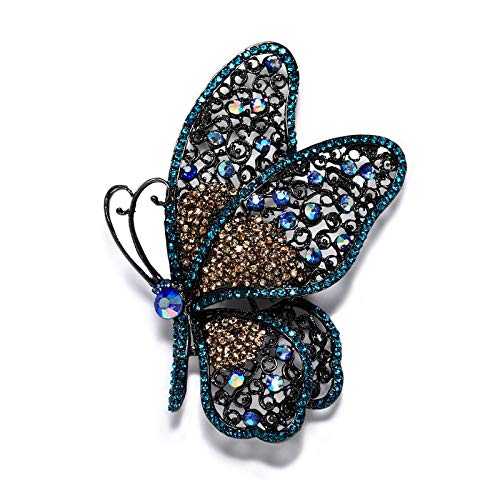Image of Variety Styles Butterfly Brooch - Multi-Color Rhinestone Crystal Brooch Pin Cute Butterfly Shape Corsages Brooches Decoration Gift for Women