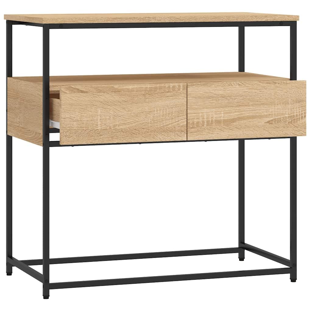 Stolik konsolowy Dąb Sonoma 75 x 40 x 75 cm, materiał drewniany, nowoczesny, stabilny, do przedpokoju, salonu, korytarza, stolika nocnego, stolika pomocniczego