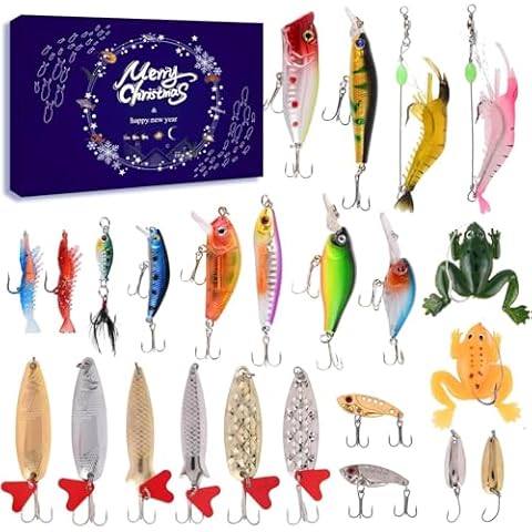 Lihome Fishing Advent Calendar 2024 – 24-Day Fishing Lure Set, for Men, Dads, and Fishermen – Freshwater and Saltwater Fishing GEA Cover