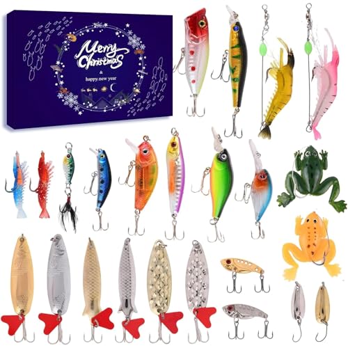 Lihome Fishing Advent Calendar 2025 – 24-Day Fishing Lure Set, fo...