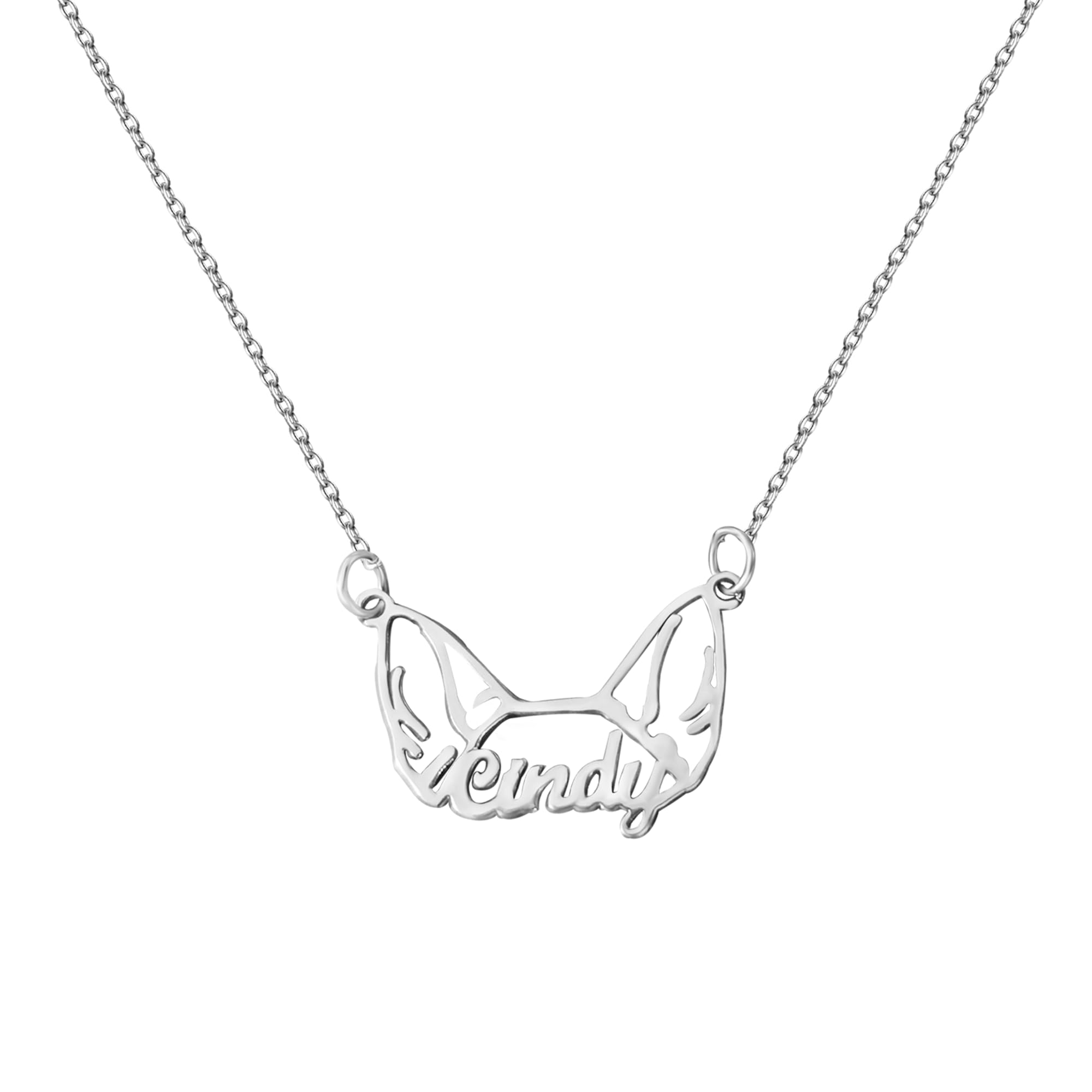 GodchoicesPersonalized Custom Dog Ears Necklace with Name & Breed - Memorial Gift for Dog Lovers
