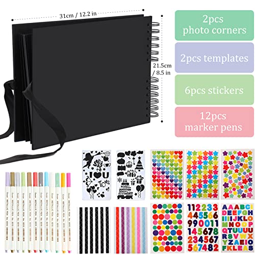 Boic Photo Album Scrapbook 80 Black Pages - Image 2
