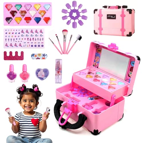 Image of Kidology Kids Makeup Kit for Girl, Unicorn Toys for Girl Real Washable Makeup Girls Princess Play Make Up Toys, Makeup Set for Age 3+ Year Old Christmas & Birthday Gift (Makeup Treasure Set)