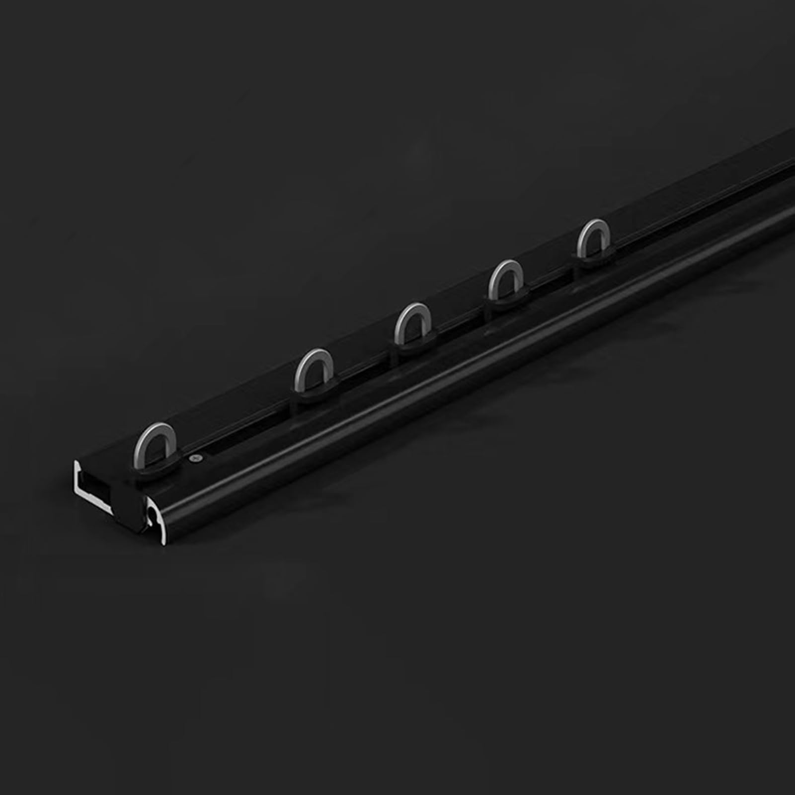 GLDYTVF Ultra-Thin Black Ceiling Curtain Track Invisible Aluminium Rail for Room Dividers & Shower Curtains 1.9M - Ideal for Windows & Space Separation Solutions