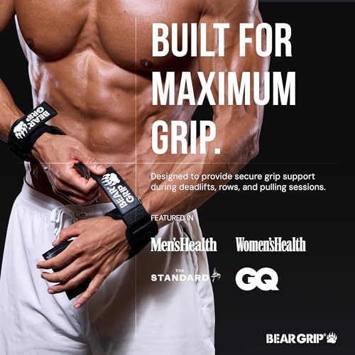 Image of BEAR GRIP Multi Grip Straps /Hooks - Rubber Lifting Straps /Gloves (Small)