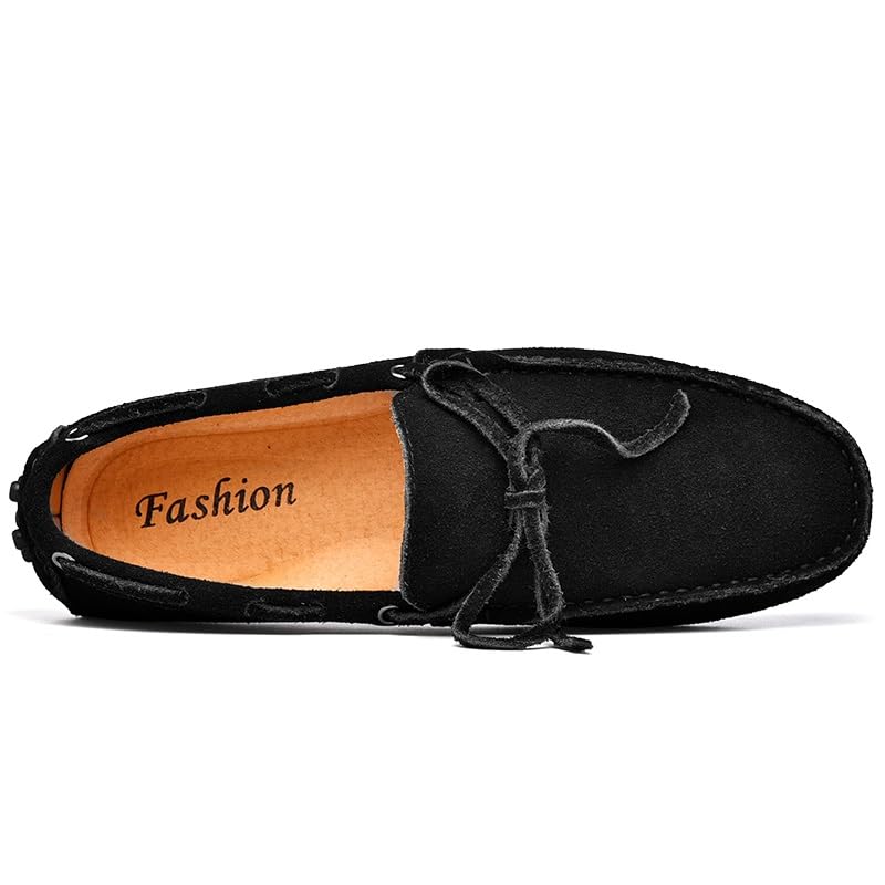 Men's Loafers Square Toe Nubuck Leather Moccasins Driving Loafers Anti-Slip Slip Resistant Flat Heel Prom Slip-ons3