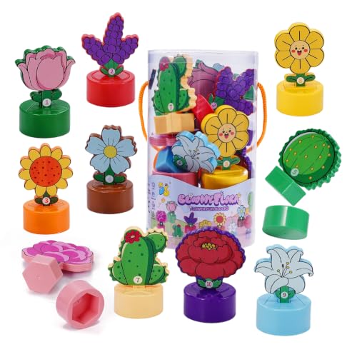 Image of GKDOMS Montessori Shapes & Colors Sorting Flower Garden Toys Matching Game | 10pack Potted Plants, Kids Flowers Building Set, Sensory Toys, Preschool Learning Activities, Educational Gifts