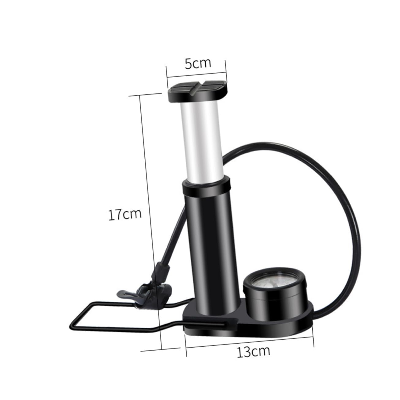 OSOLADY Mini Foot Pump High Inflator Bike Tire Pump Multi-Purpose for Bike Riding Accessories Metal Material Barometer