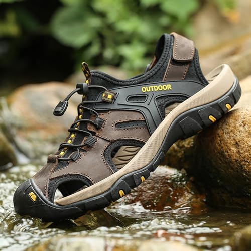 Mens Sport Sandals Outdoor Hiking Sandals Closed Toe Waterproof Casual Lightweight Summer Breathable Beach Shoes3