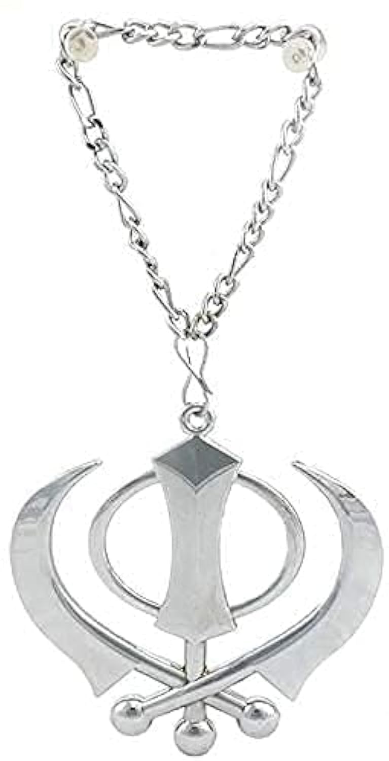 Samridhi Creation Sikh Khanda Punjabi Kirpan Sword Symbol Pewter Pendant Comes (Car hanging locket)