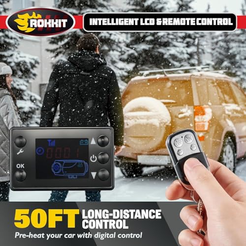 Image of [2026 Version] ROKKIT 8KW Diesel Heater, 110V /12V All-in-One Diesel Air Heater, Portable Diesel Heater with LCD Monitor & Remote, Fast Heating Low Noise Diesel Parking Heater for Tent, Car, RV, Camper