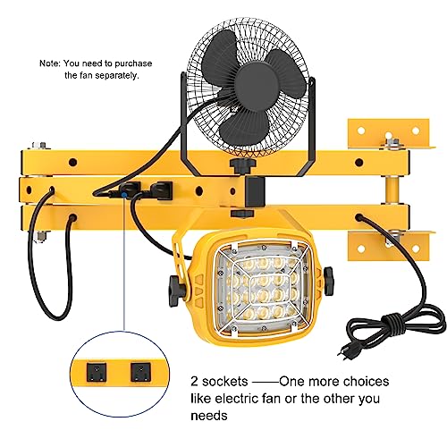 G GJIA 30W LED Loading Dock Light with 40" Folding Double Arm, Built-in Receptacle 4200 Lumens, 360° Rotatable Lamp Head, IP65 Rated ETL Listed for Trailers, Docks, Warehouses, Container - image 3