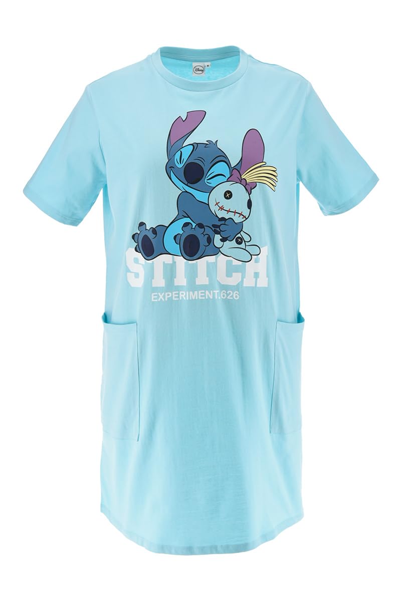 Disney Stitch Camison para Mujer, Diseño Stitch Vestido Corto, Pijama de Verano, Regalo para Mujer y Adolescentes