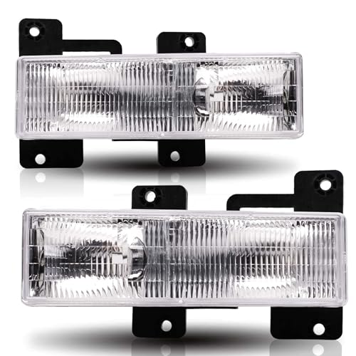ISHARINGAUTOPARTS Driver and Passenger Side Headlight Assembly Replacement for 1988-1999 Chevy GMC C/K 1500 2500 3500 Silverado 95-00 Tahoe 92-94 Blazer Replace# 15034929 15034930