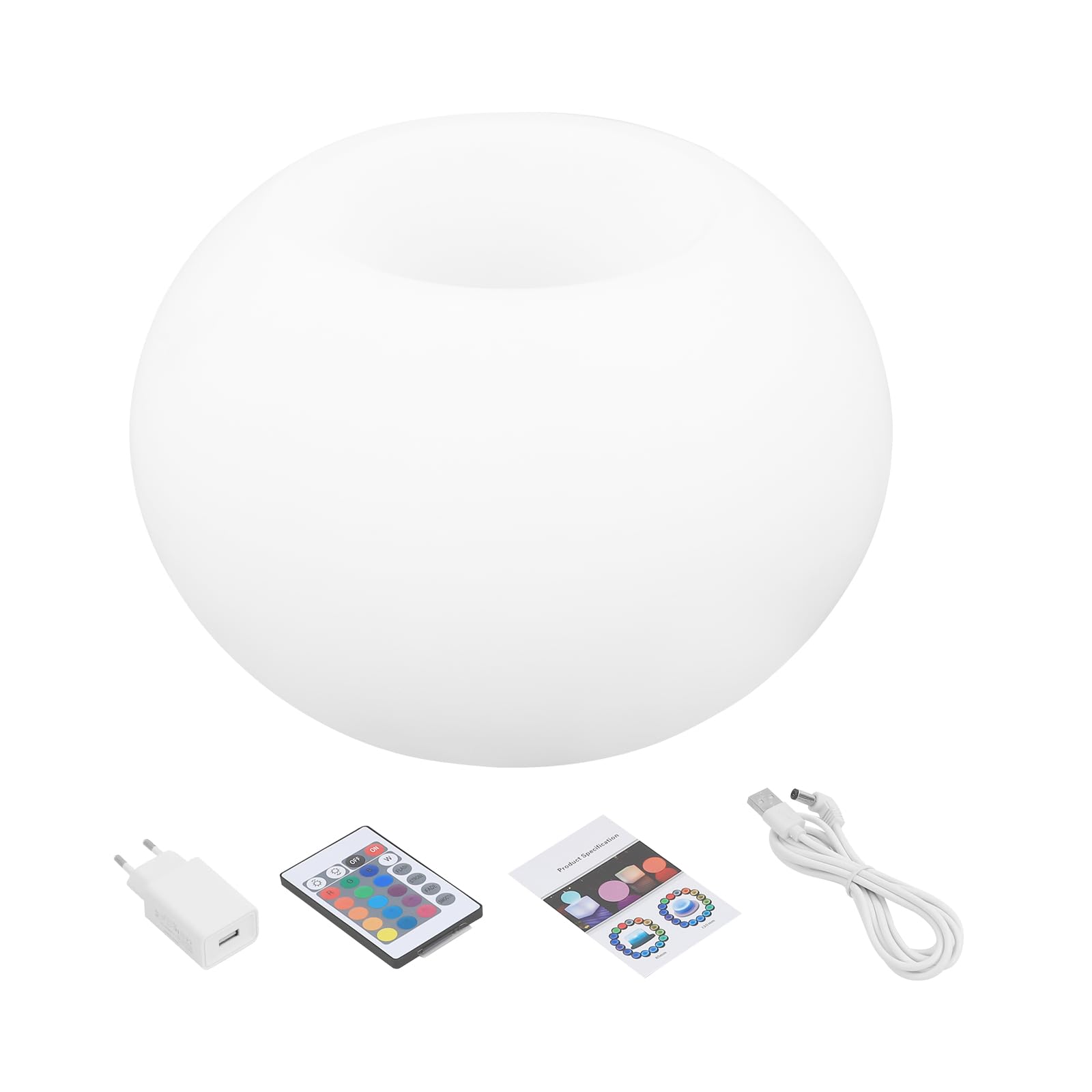 Vaso da fiori a LED, 35 x 24 cm, moderno, rotondo, illuminato, con telecomando, per balconi, bar, matrimoni, camere da letto