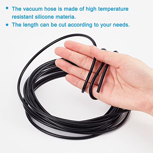 Image of AHANDMAKER 16.4 Feet Black Vacuum Hose, ID 5 /64inch(2mm) High Temperature Silicone Vacuum Tubing Hose, Vacuum Tube, Vacuum Line Kit for Automotive and Pipeline (Pack of 2)