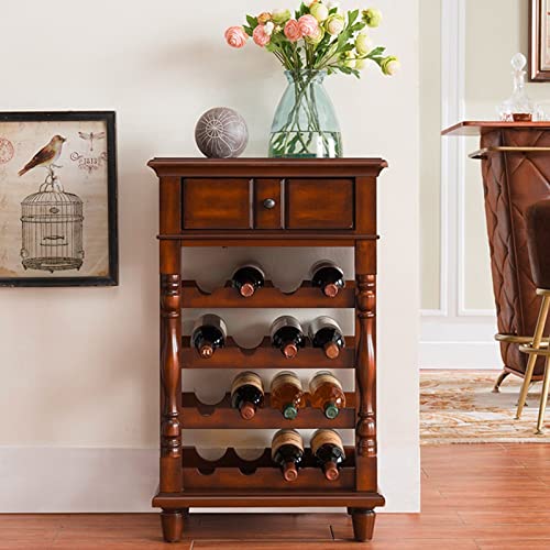 Gabinete para vino de madera estilo europeo marrón miniatura 6
